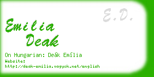 emilia deak business card