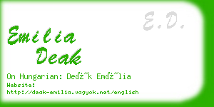 emilia deak business card